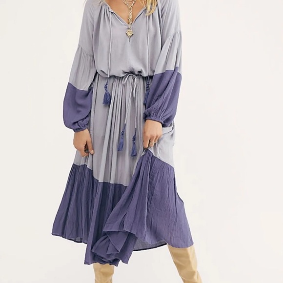 Color-blocked boho midi dress - Picture 5 of 5